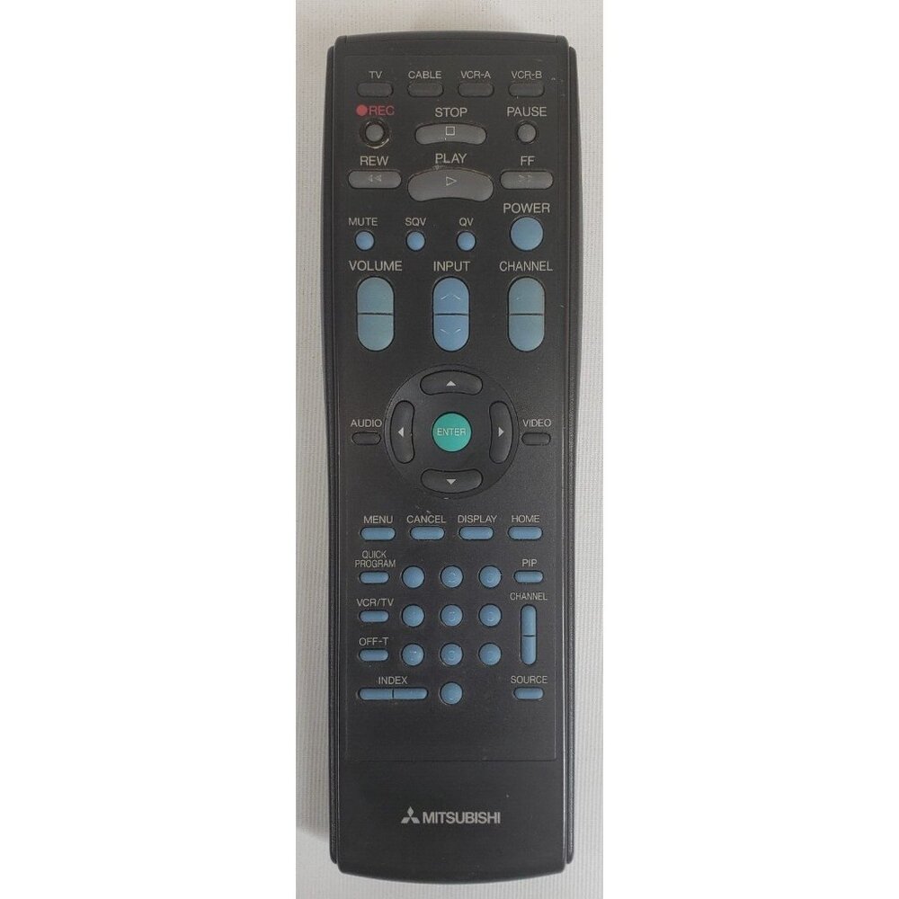 Mitsubishi W940913 Original Remote Control TV VCR Cable Tested Works Black